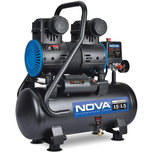 کمپرسور باد سایلنت نووا مدل NTA-9115 ظرفیت ۱۵ لیتر بدون روغن