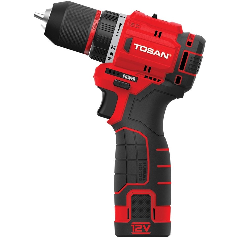دریل شارژی براشلس توسن مدل 9612BS با ولتاژ ۱۲ ولت